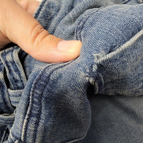 TRIPP NYC Plus Size‎ 26 Women's Distressed Plaid Skinny Blue Denim Jeans FLAW - Picture 7 of 7